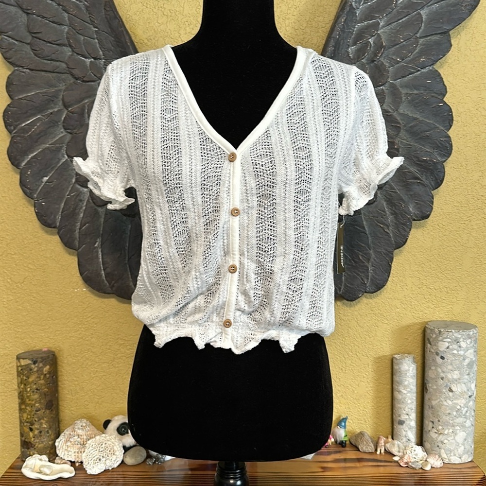 Ardene Soft Stretcky knit Top with Ruffled ends